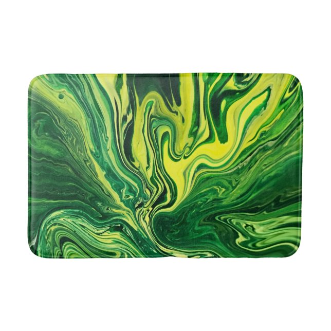 Elegant Crazy Agate 5 - Green Yellow Bath Mat (Front)