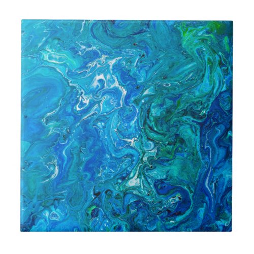 Elegant Crazy Lace Agate 2 _ Blue Aqua Ceramic Tile