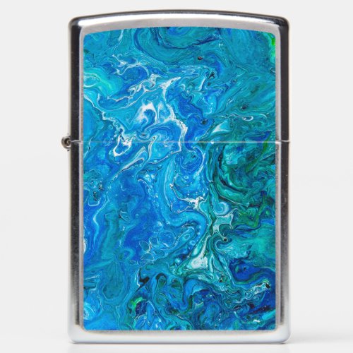Elegant Crazy Lace Agate 2 _ Blue Aqua Zippo Lighter