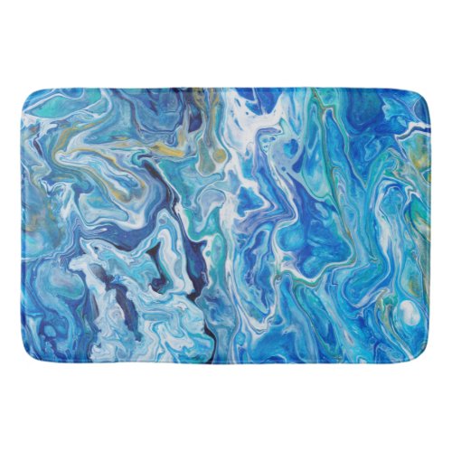 Elegant Crazy Lace Agate 6 _ Ocean Blue Bath Mat