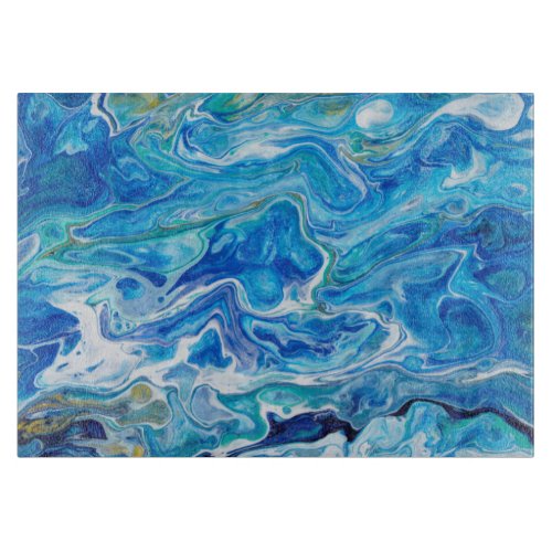 Elegant Crazy Lace Agate 6 _ Ocean Blue Cutting Board