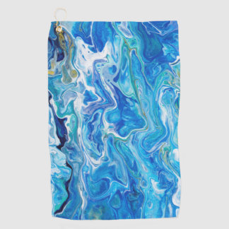 Elegant Crazy Lace Agate 6 - Ocean Blue Golf Towel