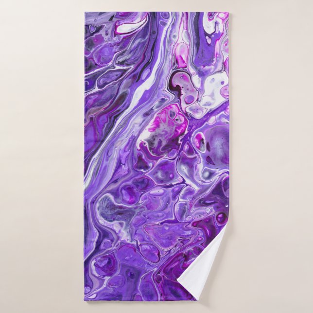Elegant Crazy Lace Agate 7 - Ultra Violet Purple Bath Towel (Bath Towel)