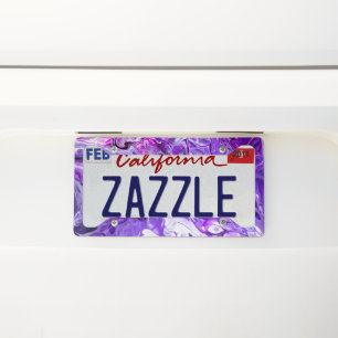 Elegant Crazy Lace Agate 7 - Ultra Violet Purple License Plate Frame
