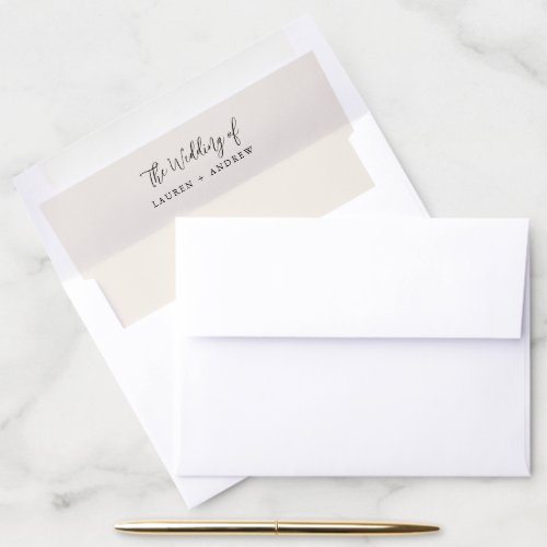 Elegant Cream and Black Wedding Envelope Liner