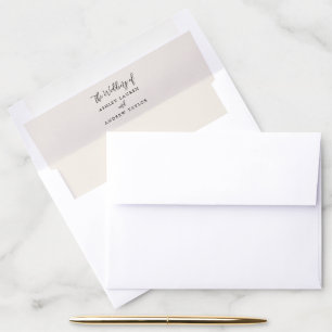 Elegant Cream and Black Wedding Envelope Liner