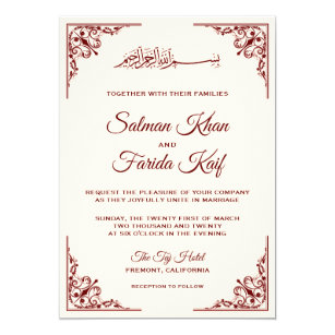 Arabic Wedding Invitations Zazzle