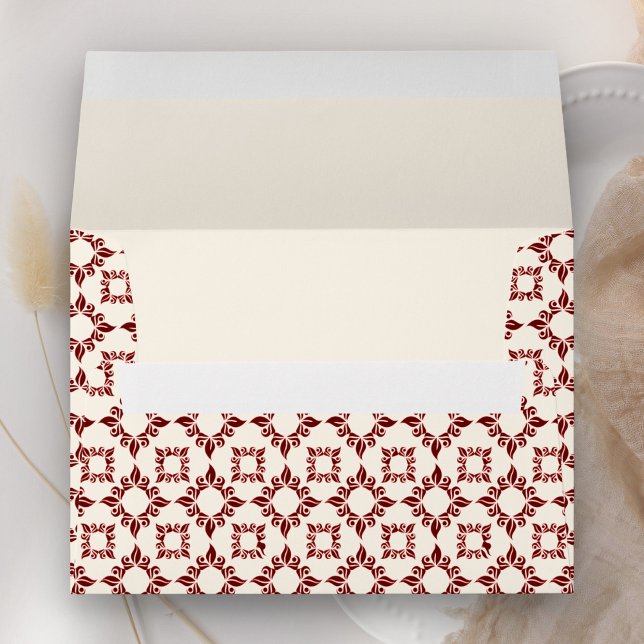 Elegant Cream and Burgundy Pattern Envelope (Creator Uploaded)