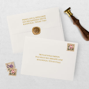 Elegant Cream and Gold Bridal Shower Envelope