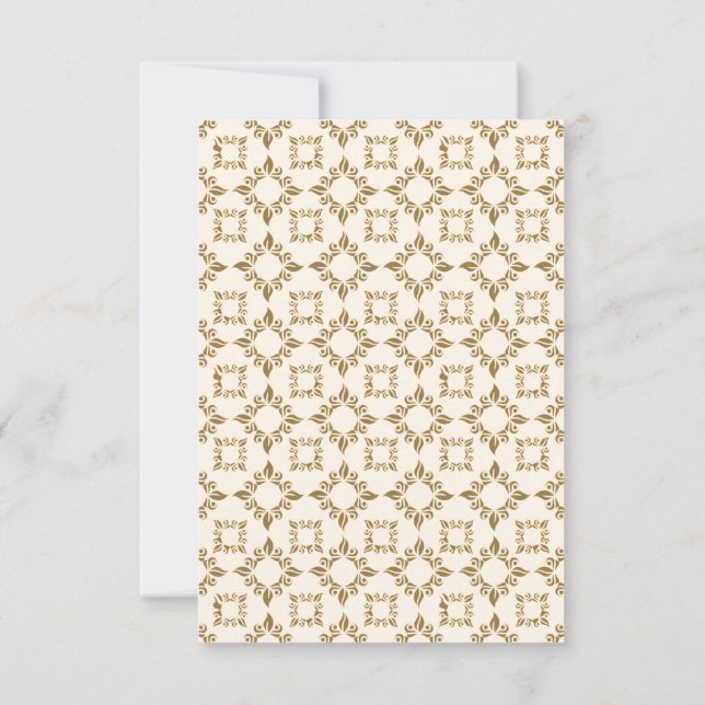 Elegant Cream and Gold Islamic Muslim Wedding RSVP Card
