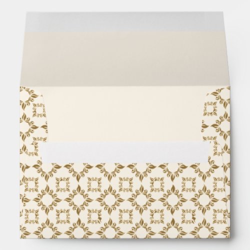 Elegant Cream and Gold Pattern Envelope