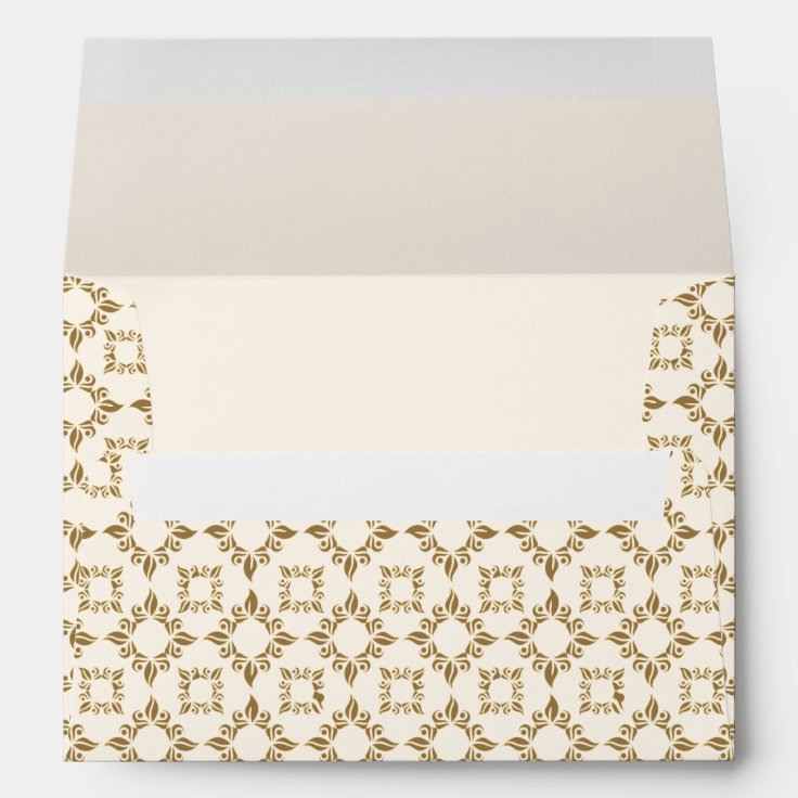 Elegant Cream and Gold Pattern Envelope | Zazzle