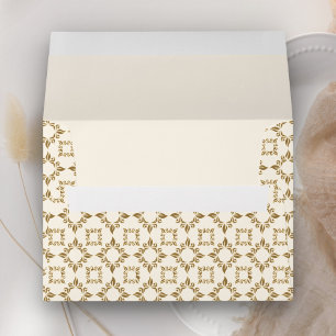 Elegant Cream and Gold Pattern Envelope