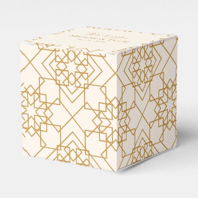 Elegant Cream And Gold Wedding Favor Box (Front Side)