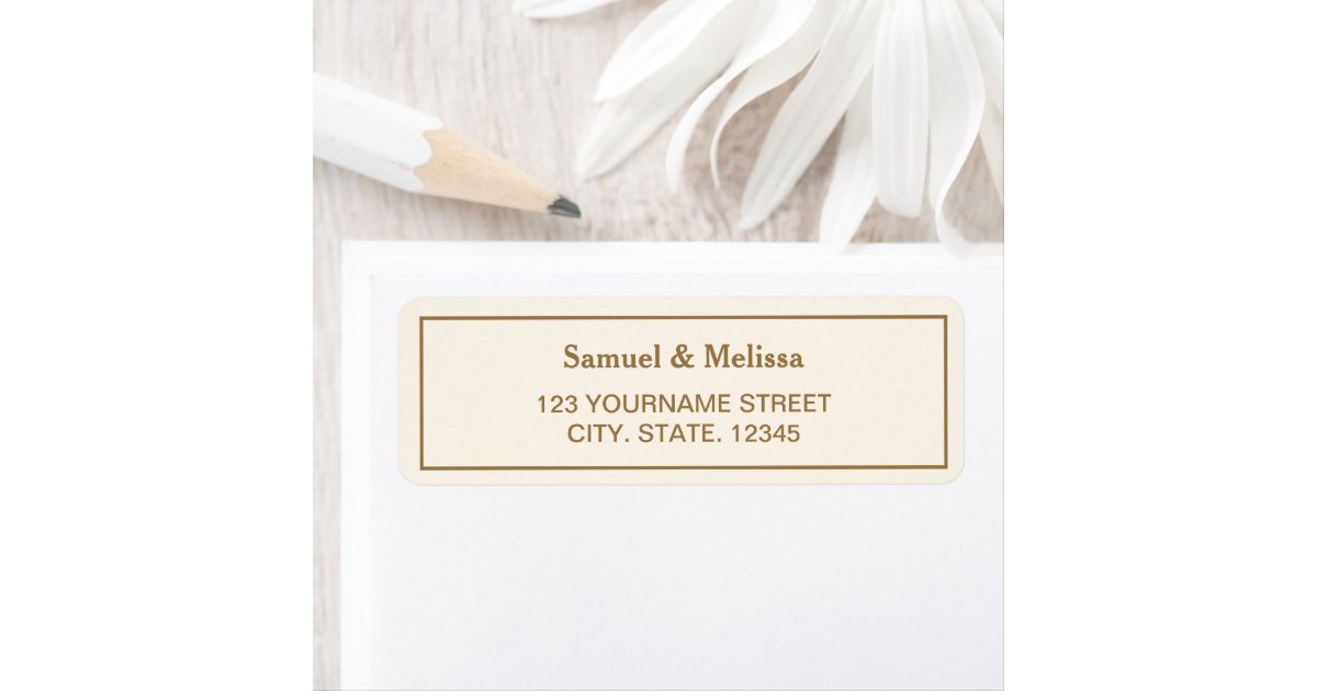 Elegant Cream and Gold Wedding Label
