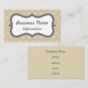 Elegant Cream and Gray Business Card