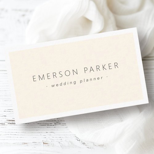 Elegant cream and gray modern minimalist business card