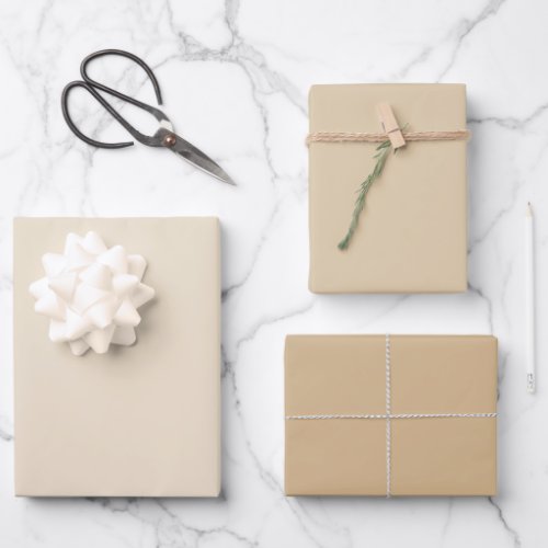 Elegant Cream  Beige  Tan Wrapping Paper Sheets