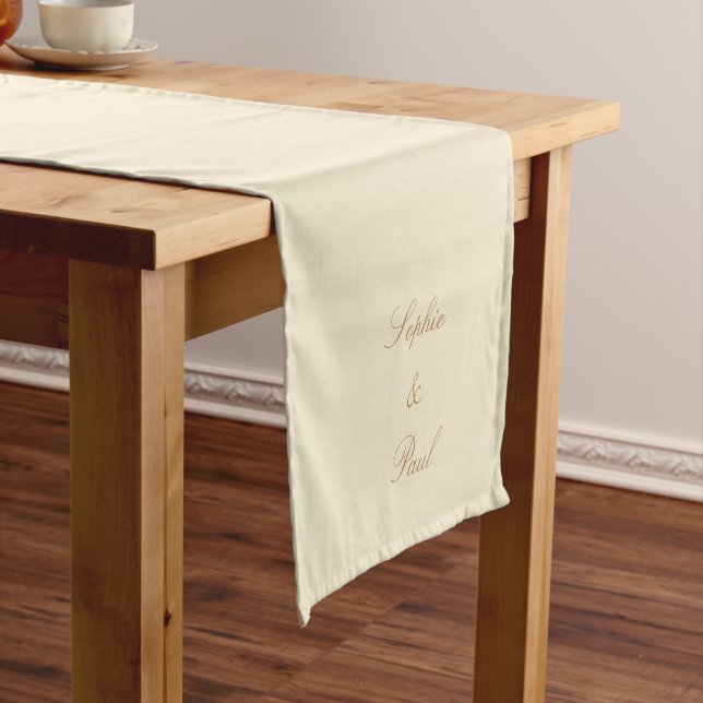 Elegant Cream Beige Wedding Table Runner (In Situ)