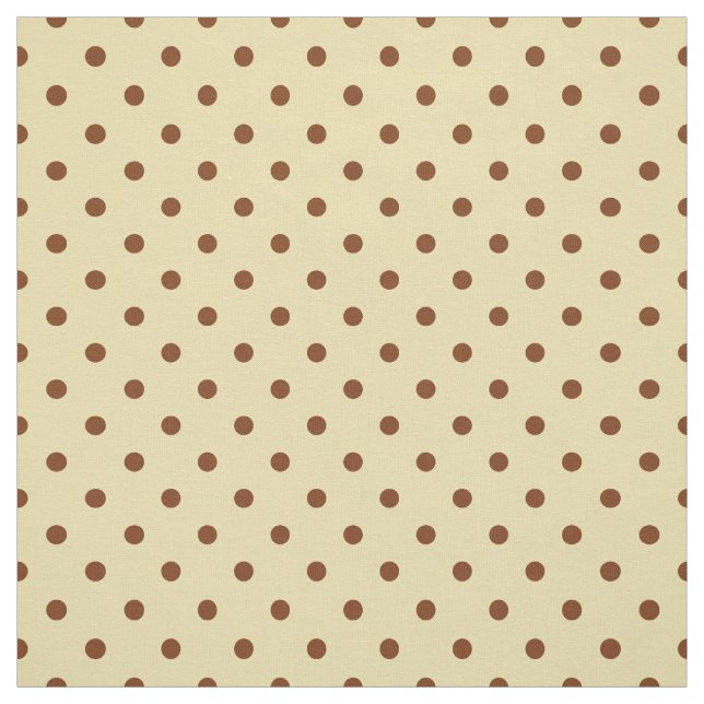 Elegant Cream Brown Spotty Polka Dot Pattern Fabric (Swatch)