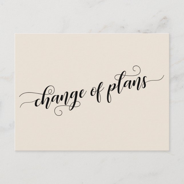 Elegant Cream Change of Plans Postponed Wedding Postcard (Front)