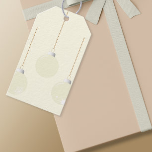 Elegant Cream Christmas Baubles Gift Tags