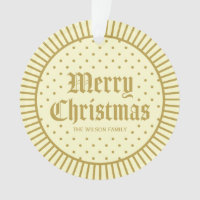 Elegant Cream Classic Decorative Merry Christmas Ornament