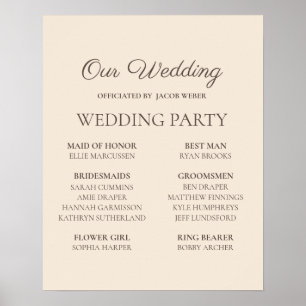 Elegant Cream-Colored Wedding Party  Poster