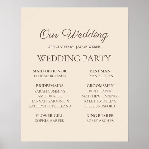 Elegant Cream_Colored Wedding Party  Poster