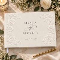 Elegant Cream Embossed Minimalist Floral