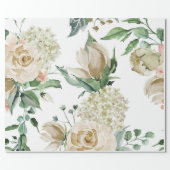 Elegant Cream Floral Botanical Wedding Wrapping Paper | Zazzle