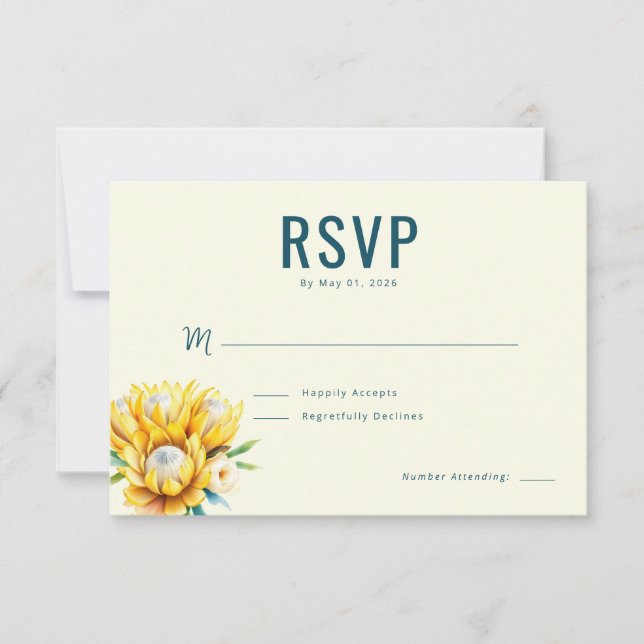 Elegant Cream Floral RSVP Card (Front)