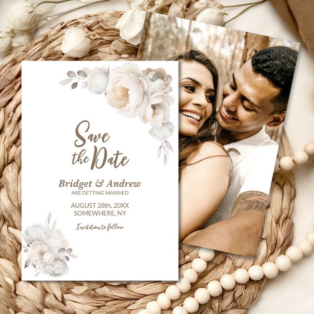 Elegant Cream Floral Wedding Save The Date (Creator Uploaded)