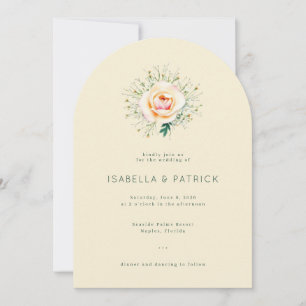 Elegant Cream Floral Wreath Invitation