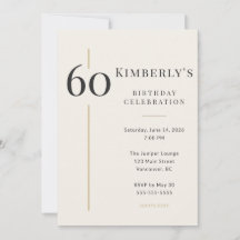 Elegant Cream & Gold 60th Birthday