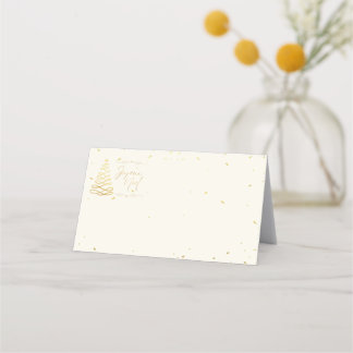 Elegant Cream & Gold Christmas Entertaining Place Card