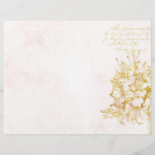 Elegant Cream & Gold Damask Scrapbook Paper