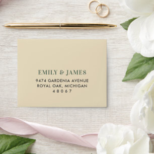 Elegant Cream Gold Floral Greenery Wedding Envelope