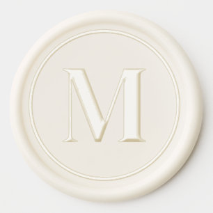 Elegant Cream Gold Initial Wax Seal Sticker