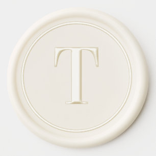 Elegant Cream Gold Minimalist Wax Seal Sticker