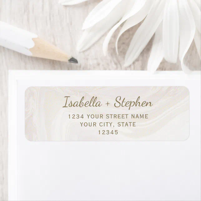 Pearlized Address Label Elegant Cream Gold Pearl Return Address Custom Label | Zazzle