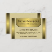 Elegant Cream & Gold Plate Standard CPA Accountant Business Card (Front/Back)