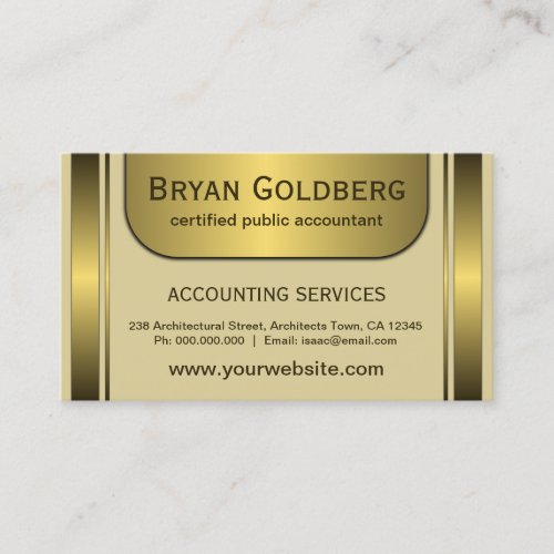 Elegant Cream Gold CPA Accountant Business Cards