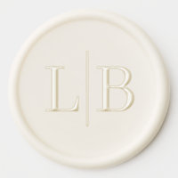 Elegant Cream Gold Serif Wedding Wax Seal
