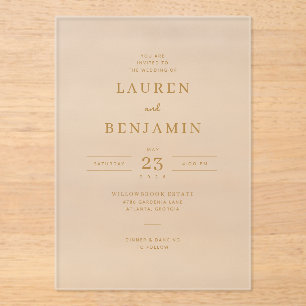 Elegant Cream Gold Wedding Invitation