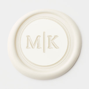 Elegant Cream Initials Wax Seal Sticker