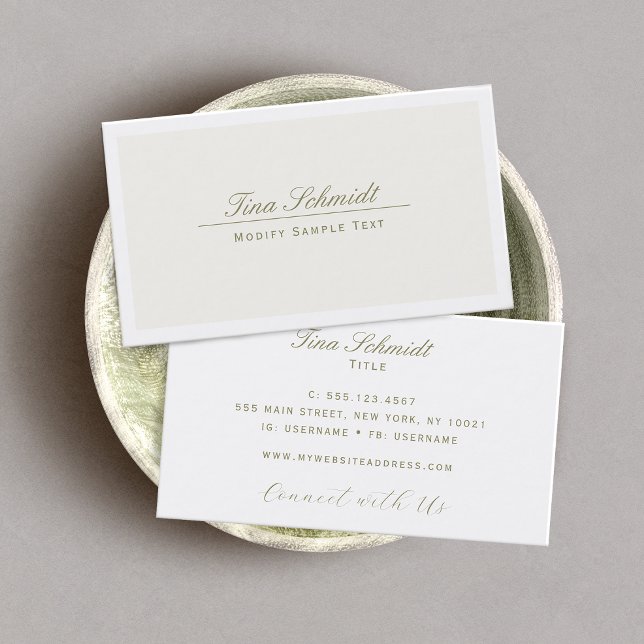 Elegant Cream, Ivory White  Business Card (Creator Uploaded)