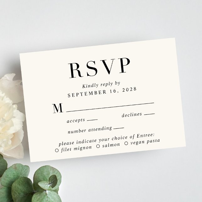 Elegant Cream Menu Choice RSVP Card (Creator Uploaded)