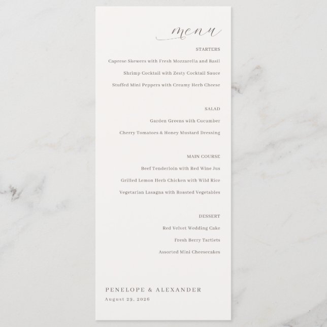 Elegant Cream Menu Template (Front)