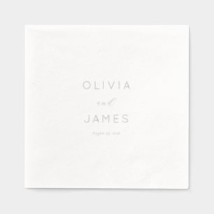 Elegant Cream Minimalist Typographic Foil Napkins